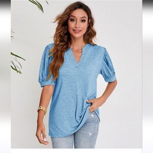 POL Oversized Linen Blend Top